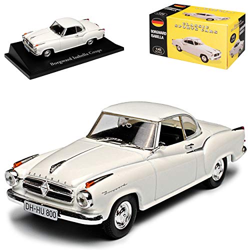 Atlas Borgward Isabella Coupe Weiss 1954-1961 1/43 Norev Modell Auto mit individiuellem Wunschkennzeichen von Atlas