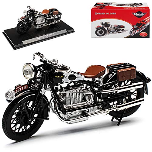 Atlas Dollar V4 1933 Schwarz mit Sockel 1/24 Modell Motorrad von Atlas