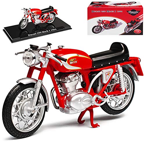 Atlas Ducati 250 Mach I 1964 Rot mit Sockel 1/24 Modell Motorrad von Atlas