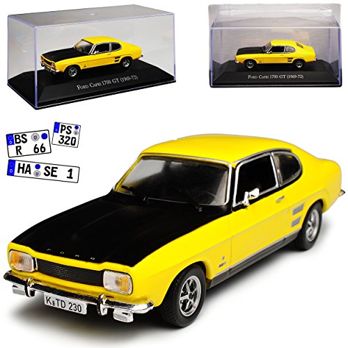 Atlas Ford Capri GT 1700 Coupe Gelb 1. Generation 1968-1973 Mit Sockel und Vitrine 1/43 Modell Auto Atlas Ford Capri GT 1700 Coupe Gelb 1. Generation 1968-1973 Mit Sockel und Vitrine 1/43 Modell Auto von atlas editions