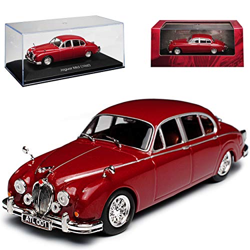 Atlas Jaguar Mark 2 MKII Limousine Dunkel Rot 1959-1969 1/43 Modell Auto mit individiuellem Wunschkennzeichen von Atlas