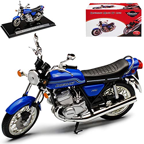 Atlas Kawasaki Mach IV 750 H2 Blau 1971-1975 mit Sockel 1/24 Modell Motorrad Atlas Kawasaki Mach IV 750 H2 Blau 1971-1975 mit Sockel 1/24 Modell Motorrad von atlas editions