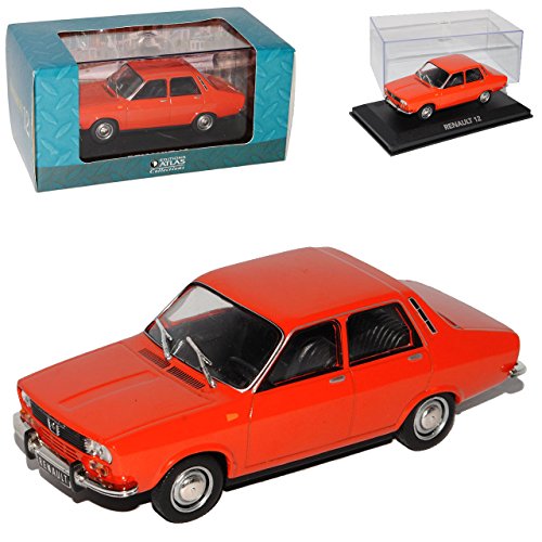 Atlas Renault 12 Limousine 1969-1980 mit Sockel und Vitrine 1/43 Modell Auto mit individiuellem Wunschkennzeichen von Atlas