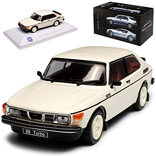 Atlas Saab 99 Turbo Prototype Coupe Weiss 1968-1984 1/43 Modell Auto mit individiuellem Wunschkennzeichen von Atlas