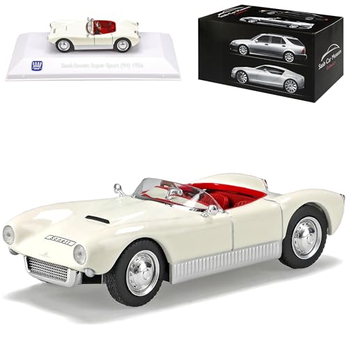 Atlas Saab Sonett I Super Sport 94 Cabrio Weiss 1955-1957 1/43 Modell Auto mit individiuellem Wunschkennzeichen von Atlas