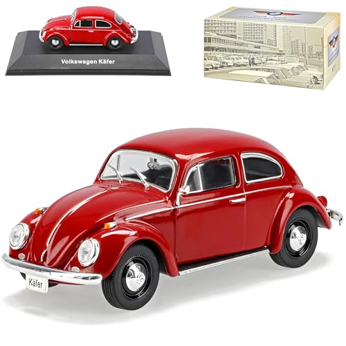 Atlas Volkwagen Käfer Coupe Dunkel Rot mit Sockel 1/43 Modell Auto von Atlas