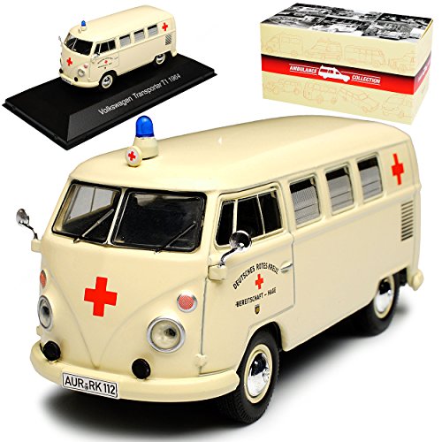 Atlas Volkwagen T1 Beige DRK Krankenwagen Samba Bully Bus 1950-1967 1/43 Modell Auto von Volkswagen