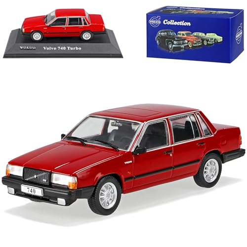 Atlas Volvo 740 Limousine Rot Turbo 1984-1992 1/43 Modell Auto mit individiuellem Wunschkennzeichen von Atlas