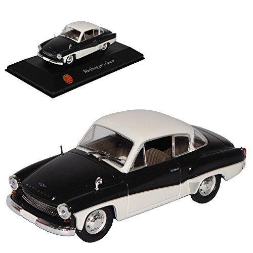 Atlas Wartburg 311-3 Coupe Schwarz Weiss 1955-1965 1/43 Modell Auto mit individiuellem Wunschkennzeichen von Atlas