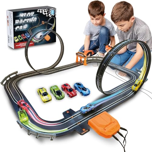Atlasonix Autorennbahn, Elektrisches Auto für Kinder, Rennbahn Kinder 3 4 5 6 7 8 Jahre für Jungen und Mädchen, Car Rennbahn Set für Jungen, Geschenke zum Geburtstag Weihnachten von Atlasonix