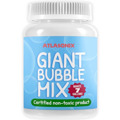 Atlasonix Giant Bubble Solution 7 Gallonen für große Seifenblasenlösung, Nachfüllflasche für Kinder, ganz natürliche Seifenblasenkonzentratflasche für Seifenblasenmaschine von Atlasonix