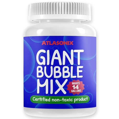 Atlasonix Giant Bubble Solution - Giant Bubble Mix for Making 14 Gallons of Big Bubble Solution for Kids | Non Toxic All Natural Bubble Concentrate for Giant Bubbles von Atlasonix