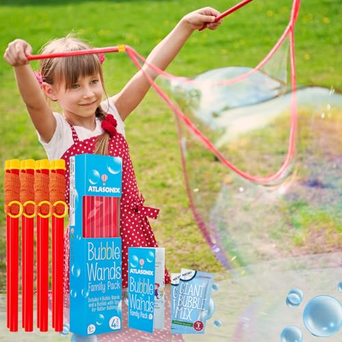 4 Pack Party Box Giant Bubble Wands Including 2 Gallons of Huge Bubble Solution Mix Refill for Huge Bubble Maker Liquid Big BubblesPARTY Outdoor Summer Toys Activities for Kids Boys and Girls Kit 4 Pack Party Box Giant Bubble Wands Including 2 Gallons of Huge Bubble Solution Mix Refill for Huge Bubble Maker Liquid Big BubblesPARTY Outdoor Summer Toys Activities for Kids Boys and Girls Kit von Atlasonix