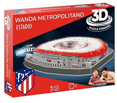 Atlético de Madrid 14061 European Soccer International 3D-Puzzle Stadion, Wanda, Metropolitan, mit Licht von Atletico de Madrid