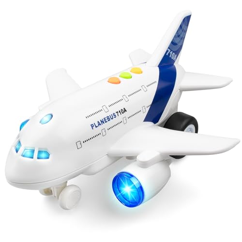 Flugzeugspielzeug für Kleinkinder – 1:200 Druckguss Flugzeug mit Blinkenden LED-Lichtern & Sound – Lernspielzeug Flugzeug für Jungen & Mädchen ab 3 Jahren, Friktionsbetriebenes Modellflugzeug Flugzeugspielzeug für Kleinkinder – 1:200 Druckguss Flugzeug mit Blinkenden LED-Lichtern & Sound – Lernspielzeug Flugzeug für Jungen & Mädchen ab 3 Jahren, Friktionsbetriebenes Modellflugzeug von AtomDream Tech