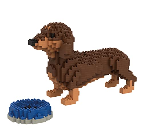 Atomic Building Brauner Hund Dackel/Dackel, Figur zum Zusammenbauen mit Nanoblocks, 798 Teile von Atomic Building