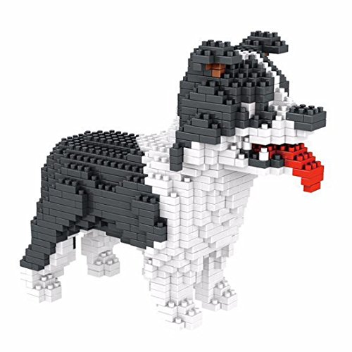 Atomic Building Hund Border Collie. Figur gebaut mit Mini-Bausteinen. 950 Teile. von Atomic Building