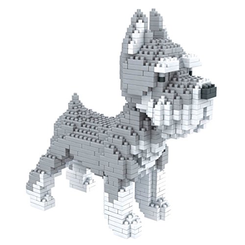 Hund Schnauzer. Figur zum Ausrüsten mit Nanoblöcken. 880 Teile. von Atomic Building
