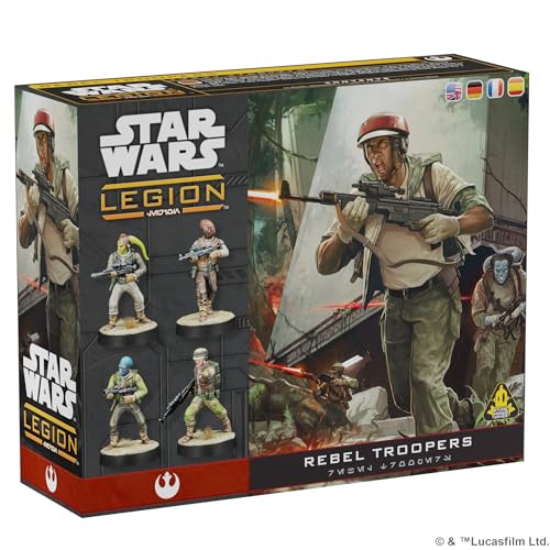 ATOMIC MASS GAMES, Star Wars: Legion - Rebel Troopers (Rebellentruppen), Erweiterung, Tabletop, 2 Spieler, ab 14+ Jahren, 120-180 Minuten, Deutsch, Mehrsprachig von Atomic Mass Games