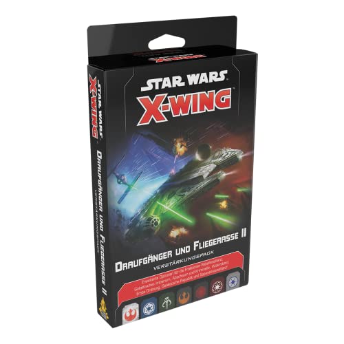 Atomic Mass Games, Star Wars: X-Wing 2. Edition – Draufgänger und Fliegerasse II, Erweiterung, Tabletop, 2 Spieler, Ab 14+ Jahren, 30-45 Minuten, Deutsch von Atomic Mass Games