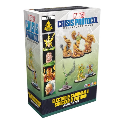 Atomic Mass Games, Marvel: Crisis Protocol – Electro, Sandman, Shocker & Vulture, Charakter-Erweiterung, Tabletop, 2 Spieler, Ab 14+ Jahren, 90-120 Minuten, Deutsch, Mehrsprachig Atomic Mass Games, Marvel: Crisis Protocol – Electro, Sandman, Shocker & Vulture, Charakter-Erweiterung, Tabletop, 2 Spieler, Ab 14+ Jahren, 90-120 Minuten, Deutsch, Mehrsprachig von Atomic Mass Games