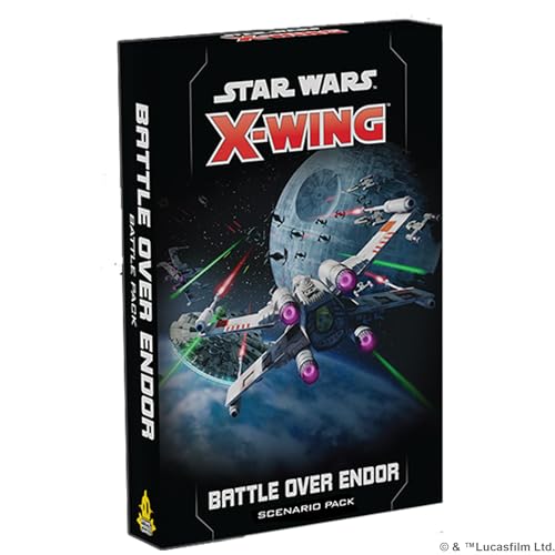 Atomic Mass Games Star Wars X-Wing 2nd Edition Miniaturen Spiel Battle Over Endor Szenario Pack - Kultige Piloten & Schiffe! Strategiespiel für Kinder & Erwachsene, ab 14 Jahren, 2 Spieler, 90 Minuten von Atomic Mass Games