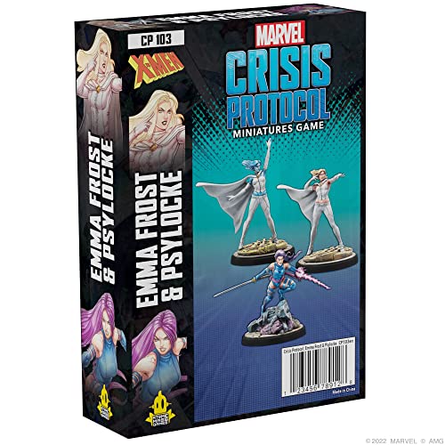 Marvel Crisis Protocol Emma Frost & Psylocke Character Pack,Miniatur-Kampfspiel,Strategiespiel für Erwachsene,ab 14 Jahren,durchschnittliche Spielzeit 90 Minuten,hergestellt von Atomic Mass Games von Atomic Mass Games