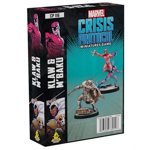 Atomic Mass Games Marvel Crisis Protocol Klaw & M'Baku Character Pack,Miniatur-Kampfspiel,Strategiespiel für Erwachsene,ab 14 Jahren,2 Spieler,durchschnittliche Spielzeit 90 Minuten,hergestellt von Atomic Mass Games