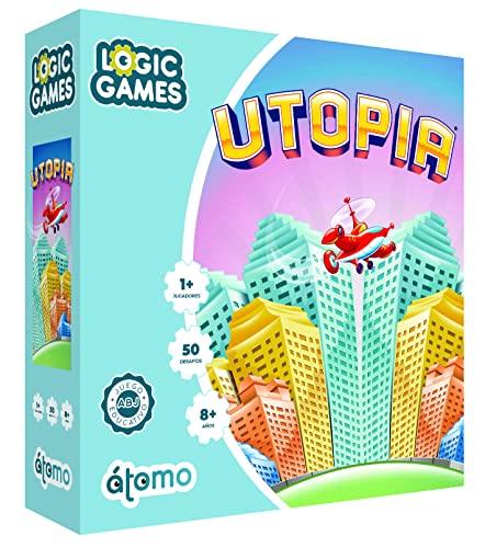 Utopia Logic Game Logic Logic Game Set für 1 Spieler zum Alter 8 Jahre, Set für Vorgehen, Logik und Aufmerksamkeit von Atomo Games