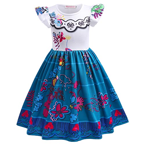 Atorcher Encanto Mirabel Kleid für Mädchen, Mädchen Mirabel Isabela Kostüm Kinder, Mädchen Prinzessin Kleid Kostüm Set mit Tasche von Atorcher