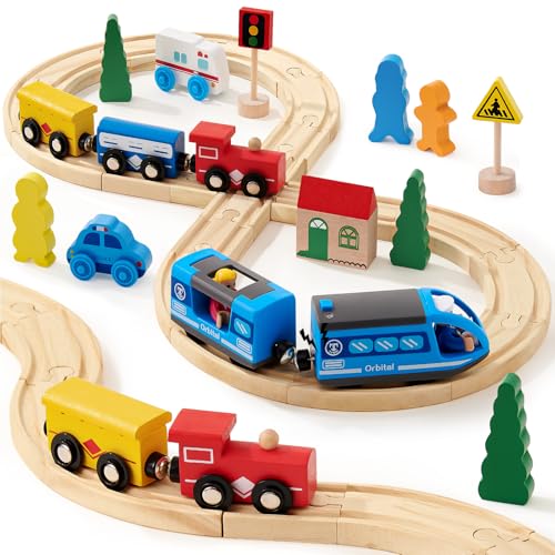 Atoylink Holzeisenbahn Zug Elektrische, Eisenbahn Elektrische Lok Kinder mit Holzschienen Zug Spielzeug Batteriebetriebener Lokomotivzug Eisenbahnspielzeug Geschenke für Jungen Mädchen 3 4 5 6 7 Atoylink Holzeisenbahn Zug Elektrische, Eisenbahn Elektrische Lok Kinder mit Holzschienen Zug Spielzeug Batteriebetriebener Lokomotivzug Eisenbahnspielzeug Geschenke für Jungen Mädchen 3 4 5 6 7 von Atoylink