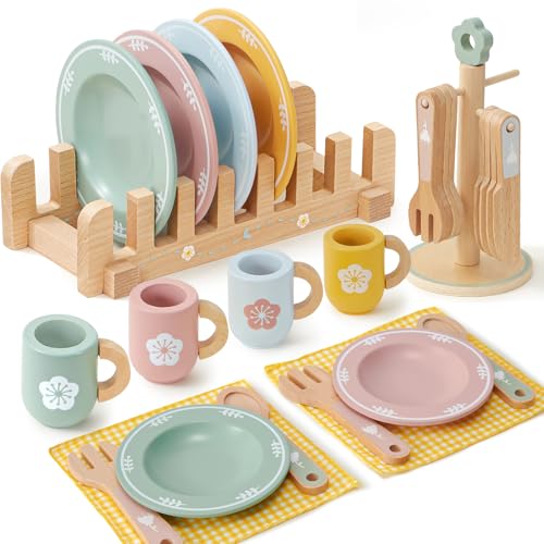 Atoylink Kinderküche Zubehör Holz Geschirr Teeservice Kinder, Geschirrset mit Tassen Teller, Spielküche Zubehör Holz Küchenzubehör Spielzeug Rollenspiel Geschenk für Mädchen Jungen 3 4 5 6 7 8 Jahre Atoylink Kinderküche Zubehör Holz Geschirr Teeservice Kinder, Geschirrset mit Tassen Teller, Spielküche Zubehör Holz Küchenzubehör Spielzeug Rollenspiel Geschenk für Mädchen Jungen 3 4 5 6 7 8 Jahre von Atoylink