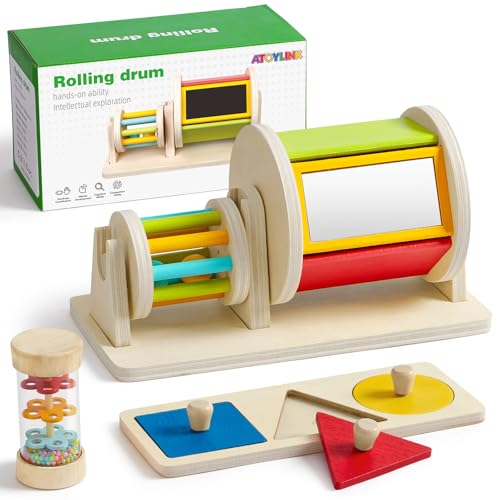 Atoylink Montessori Baby Spielzeug ab 0 3 6 9 Monate, Sensorik Spielzeug mit Spinning Drum & Regenmacher Baby & Steckpuzzle, Holzspielzeug Motorikspielzeug Babyspielzeug Geschenk 1 Jahr Atoylink Montessori Baby Spielzeug ab 0 3 6 9 Monate, Sensorik Spielzeug mit Spinning Drum & Regenmacher Baby & Steckpuzzle, Holzspielzeug Motorikspielzeug Babyspielzeug Geschenk 1 Jahr von Atoylink