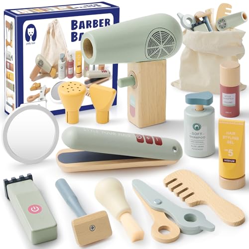 Holz Friseur Set Kinder mit Haartrockner Glätteisen Kamm Haarstyling Rasierzubehör Salon Friseur Zubehör Frisör Spielzeug Kinder Rollenspiel Holzspielzeug Geschenk für Jungen ab 3 4 5 6 7 8 Jahren Holz Friseur Set Kinder mit Haartrockner Glätteisen Kamm Haarstyling Rasierzubehör Salon Friseur Zubehör Frisör Spielzeug Kinder Rollenspiel Holzspielzeug Geschenk für Jungen ab 3 4 5 6 7 8 Jahren von Atoylink