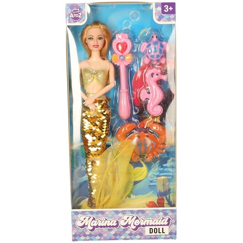 Atoz 30 cm Marina die Meerjungfrau Puppe – Mehrfarbig – 37 cm x 16,5 cm x 4,5 cm – 4 Sortiert Atoz 30 cm Marina die Meerjungfrau Puppe – Mehrfarbig – 37 cm x 16,5 cm x 4,5 cm – 4 Sortiert von Atoz