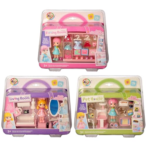 Atoz Schöne Puppen-Spielsets mit Zubehör, Ankleidezimmer, Haustierhaus und Wohnzimmer, ab 3 Jahren, Rollenspiel-Spielzeug-Set Atoz Schöne Puppen-Spielsets mit Zubehör, Ankleidezimmer, Haustierhaus und Wohnzimmer, ab 3 Jahren, Rollenspiel-Spielzeug-Set von Atoz