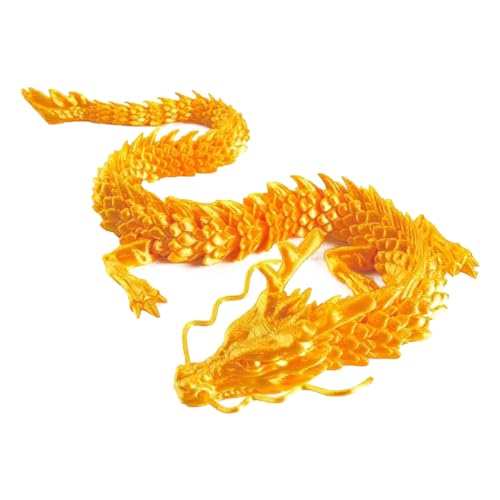 Atsmoce® Kristall Drachen Figur Dekor, 3D Gedrucktes Dragon, Drache mit Bewegliche Gelenke, Überraschungsdrache, EIN Geschenk voller Überraschungen, Deko fur Schlafzimmer/Schreibtisch (Gelb) von Atsmoce