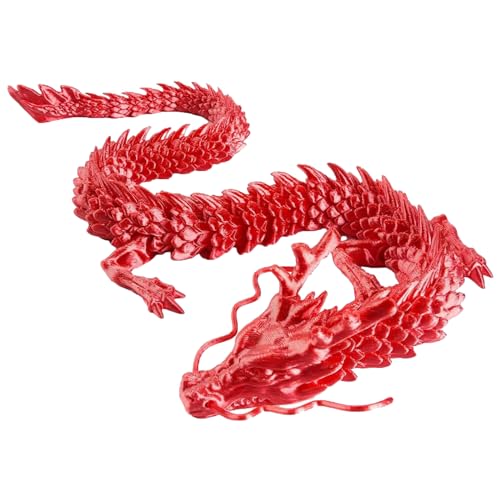 Atsmoce® Kristall Drachen Figur Dekor, 3D Gedrucktes Dragon, Drache mit Bewegliche Gelenke, Überraschungsdrache, EIN Geschenk voller Überraschungen, Deko fur Schlafzimmer/Schreibtisch (Rot) von Atsmoce