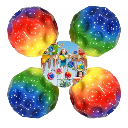 Atsmoce®Astro Jump Ball Bounce Ball Space Ball Hohe Springender Moon Galaxy Ball Jump Ball Mini Bouncing Ball Toy Bouncy Balls lustige Geschenke für Kinder (Schillernde Farbe*4 Stuck) von Atsmoce