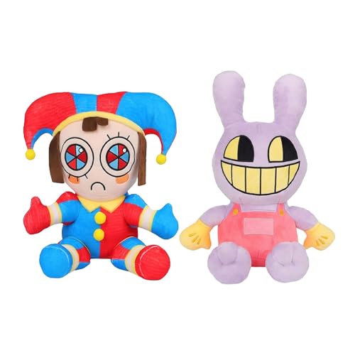 Atsmoce®The Digital Circus Plush, Amazing Pomni ＆ Jax Plush Toy, Circus Joker Plush Toy, Suitable for Fans, Peripheriegeräte von Anime-Figuren Spielzeug (A) von Atsmoce
