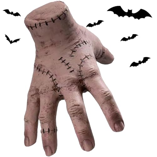 Atsmoce®Wednesday Hand, Addams Hand, Realistic Scarred Eiskaltes Händchen, Gruselrequisiten Dekorationen für Halloween-Dekoration, Horror-Requisiten Geeignet für Halloween und Cosplay, Fanfiguren von Atsmoce