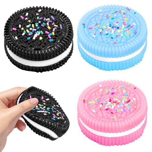 Atuoxing 3 Stück Squishy Oreo Kawaii, Taba Squishies Anti Stress Spielzeug, Fufu Squishy Oreo für Erwachsene Kinder Squeeze Toy von Atuoxing