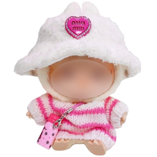 Atuoxing La-bubu Kleidung Zubehör, Bekleidung für 17cm La-Bubu Puppe, Einheitsgröße La-bubu Monster Puppenkleidung Outfit (Puppen Nicht Enthalten) (3Rosa) von Atuoxing