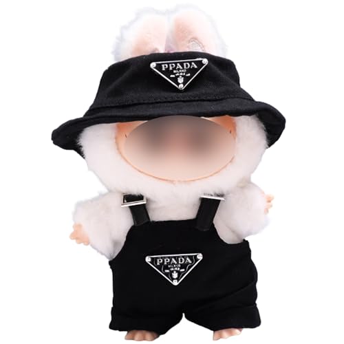 Atuoxing La-bubu Kleidung Zubehör, Bekleidung für 17cm La Bubu Puppe, Einheitsgröße La-bubu Monster Puppenkleidung Outfit (Puppen Nicht Enthalten) (Schwarz) von Atuoxing
