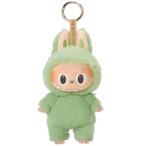 Atuoxing Labubu Monster Kuscheltier mit Haken Labubu Plush Puppe Keychain Geschenk für Fans (1Grün) von Atuoxing