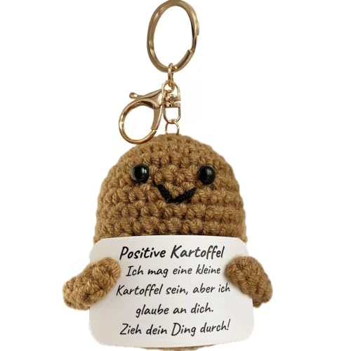 Atwlux Pocket Hug Positive Potato, Creative Knitted Wool Potato Doll with Keychain, Best Gift for Family, Friend, Colleague, Encouraging Gift, Lucky Charm, Birthday Gift von Atwlux