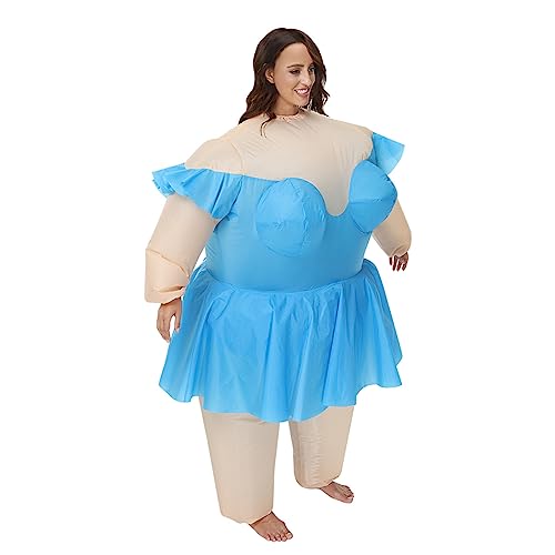 Atyhao Aufblasbare Kostüme, Aufblasbares Ballettkostüm, Aufblasbares Tanzendes Wasserdichtes Polyesterkostüm für Erwachsene mit Einer Körpergröße von 150–190 Cm (Blau) von Atyhao