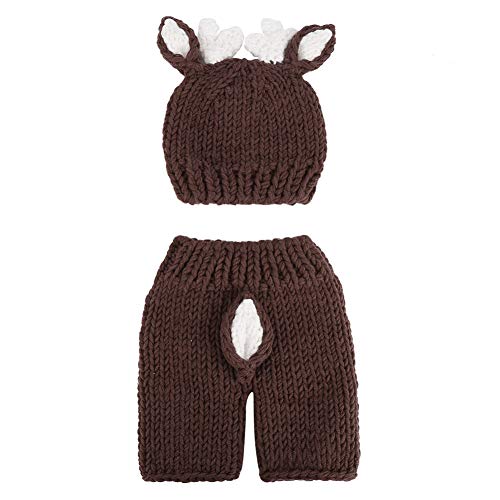 Baby Fotografie Requisiten, niedlichen Neugeborenen Baby Foto Requisiten Häkeln Hirsch Hut Bodysuit Fotografie Requisiten Kostüm Neugeborenes Mädchen Fotoshooting OutfitsStühle von Atyhao