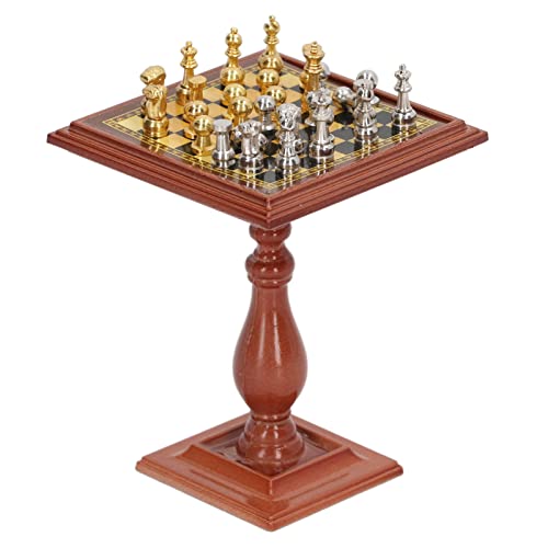 Atyhao Magnetisches Schach für Puppenhaus, Miniatur-1:12-Legierungs-Magnetschach, Kompaktes und Süßes Geschenk für 1/6 Puppenhaus von Atyhao