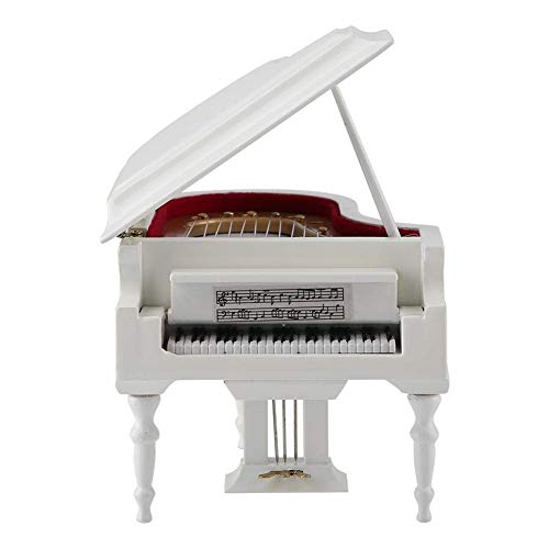 Atyhao Mini-Klavier, Miniatur Klavier aus Holz mit Bank und Instrumentenkoffer, Modell Musik Geschenke Ornamente Weiß Mini Nachbildung Klavier Miniatur Puppe Modell Dekoration Haus Figuren von Atyhao
